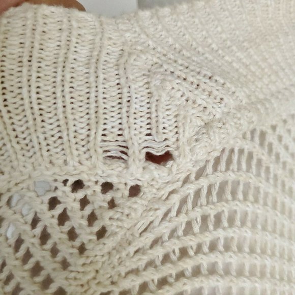 Roxy Beige Crochet Knit Open Front Cardigan Sz. M - Picture 10 of 10